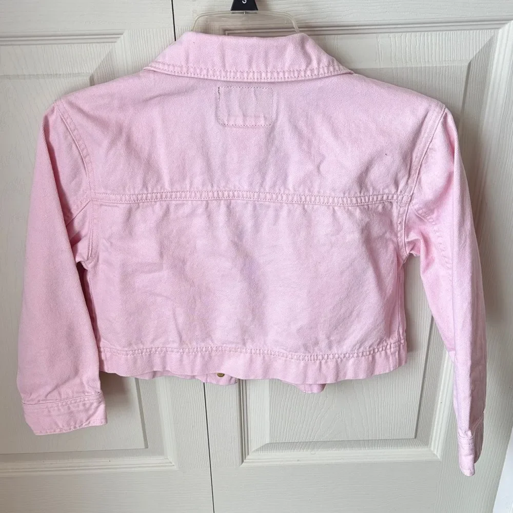 Levi's Kids Light Pink Jean denim Jacket Classic girls coat size small 8/10 EUC
